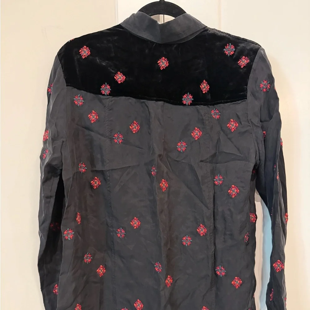 Johnny Was Maxine Western Steam Shirt Sz XS MSRP: $318 Bohemian Coastal Cowgirl